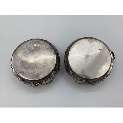 2 - A pair of Turkish silver bowls with cast floral decoration and gilt interior marked Melda Special 90... 