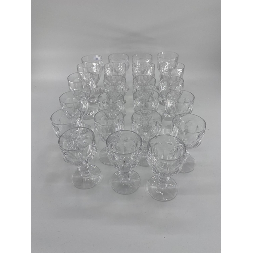 209 - Collection of good crystal glassware a similar set of  14 white wine glasses, 7 red wine, 7 similar ... 