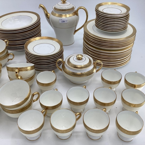 228 - A very good part set of Minton Buckingham Fine bone china including 12 tea cups, 11 coffee cups, bow... 