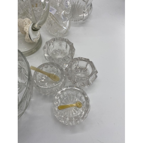 235 - Quantity of late C19th and C20th glassware, decanters jugs and bowls etc