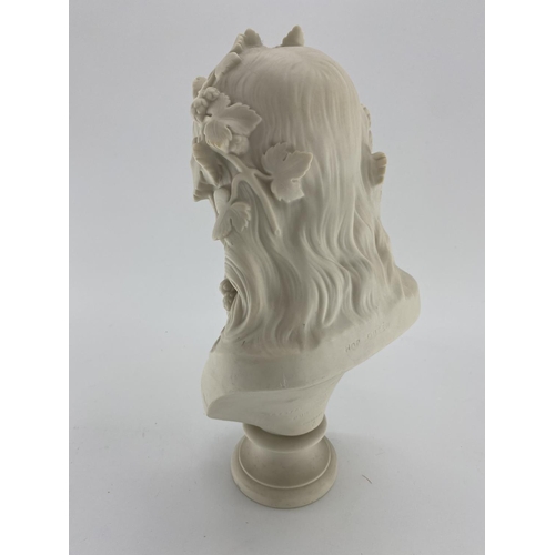 243 - Copeland Spode Parian ware bust titled Hop Queen, by Crystal Paris Art union, dated January 1878, by... 