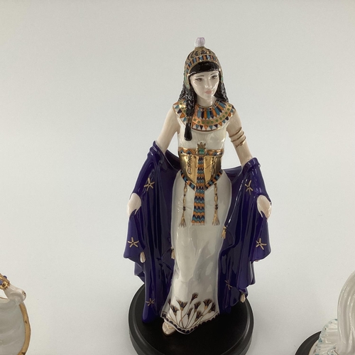 248 - Two Coalport limited edition figures, Cleopatra and Queen Hatshepsut, and a Wedgwood Statue of Nefer... 