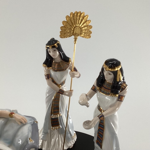 250 - Royal Worcester figural group, The Court of Tutankhamun by John Bromley, numbered 490/500 on an oval... 