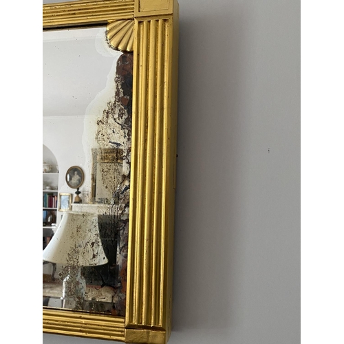 318 - A gilt 3 panelled over mantel mirror, and another general mirror