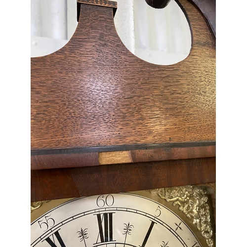 327 - A C19th mahogany long case clock with later movement by E Rundells, Norton St. Phillips, 205cmH