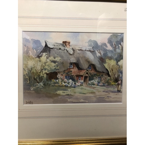 410 - Richard Woodgate, C20th English School, watercolour harbour scene on paper in gilt glazed frame 25 x... 