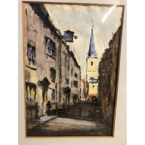 414 - A framed and glazed picture, probably by Anthony Robert KLITZ (1917-2000) , watercolour, London Stre... 