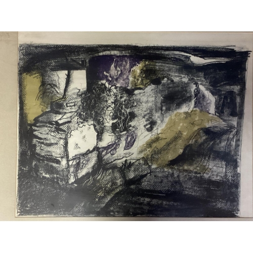 432 - A framed and glazed print, John Piper, SIGNED LOWER LEFT IN PENCIL;  label verso Title Stone Wall An... 