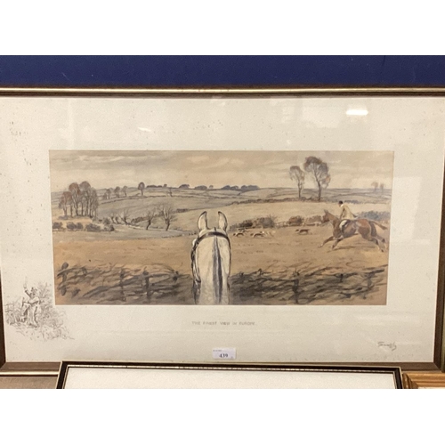 439 - Two framed and glazed Snaffles Print, The Finest View in Europe, signed in pencil lower right; and T... 