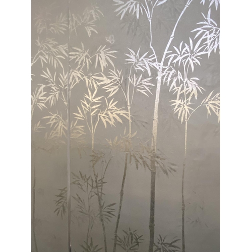 446 - A suite of 3 impressive De Gournay ex display panels, hand painted with a flowing bamboo mural over ... 