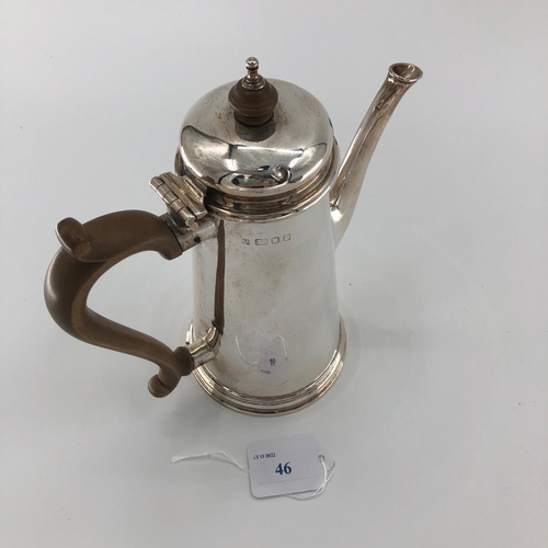 46 - A sterling silver coffee pot by William Comyns & Son Ltd, London, 1957, 22cmH, 575g approx, inscribe... 