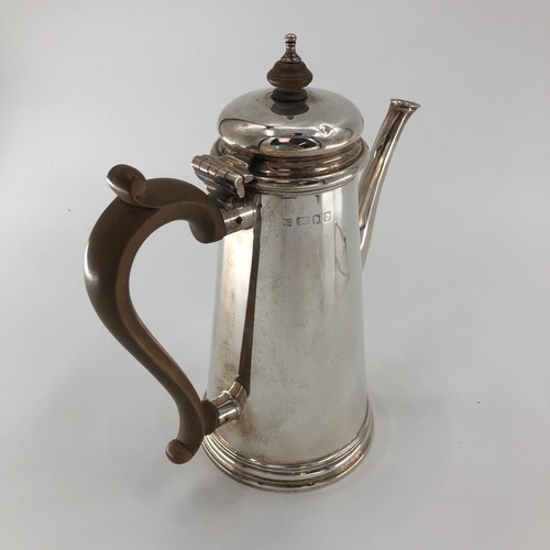 46 - A sterling silver coffee pot by William Comyns & Son Ltd, London, 1957, 22cmH, 575g approx, inscribe... 