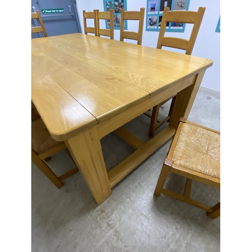 479 - A good bespoke made, light blond ASH dining table (NOT CHAIRS - THE CHAIRS ARE LOT 499) 121cm x 244c... 