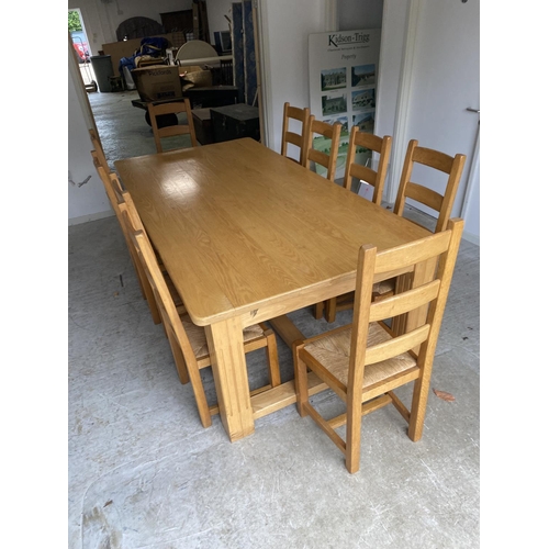 479 - A good bespoke made, light blond ASH dining table (NOT CHAIRS - THE CHAIRS ARE LOT 499) 121cm x 244c... 