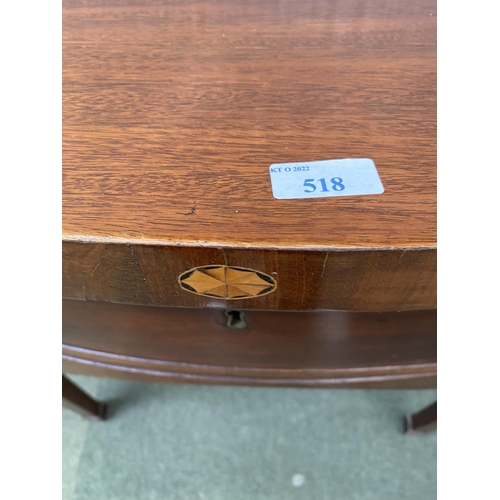 518 - Victorian mahogany serpentine fronted sideboard of 4 drawers, one with dummy handles, and tapered le... 