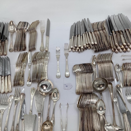 52 - A large collection of French Flatware by Christofle France to include white metal handled knives qua... 