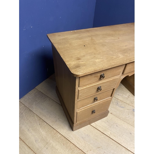 530 - Pine 9 drawer knee hole desk