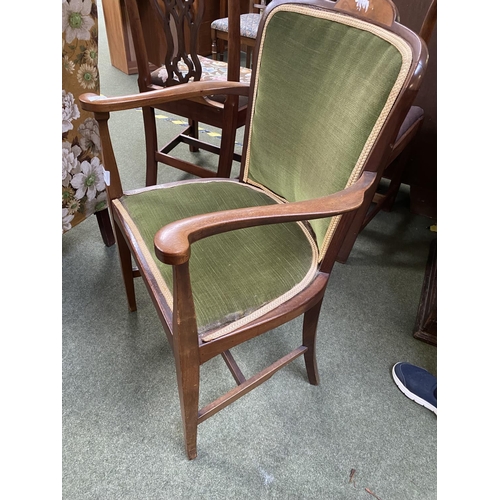 549 - A quantity of Victorian/Edwardian and later dining chairs, bedroom chairs , all with wear and all as... 