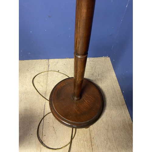 550 - Three wooden standard lamps, and other table lamps etc