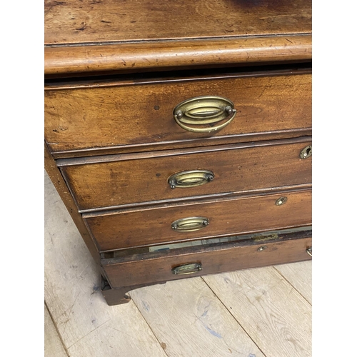 561 - George III mahogany chest of 4 long drawers, condition: some wear and losses, see photos