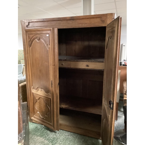 570 - French chestnut Armoire, with part fitted interior, 58cm x 155cm x 196cm