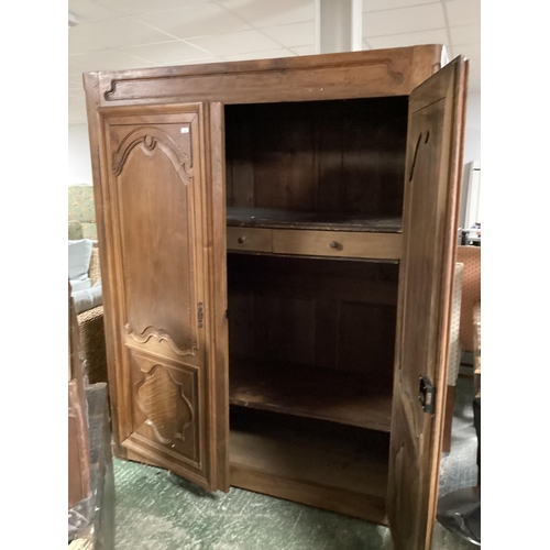 570 - French chestnut Armoire, with part fitted interior, 58cm x 155cm x 196cm