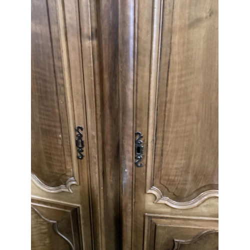 570 - French chestnut Armoire, with part fitted interior, 58cm x 155cm x 196cm