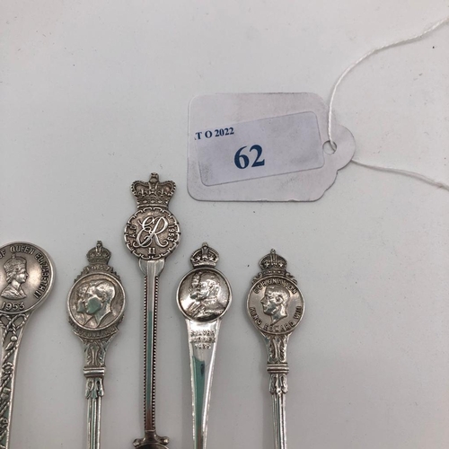 62 - A collection of sterling silver tea spoons various dates and makers, approx 200g