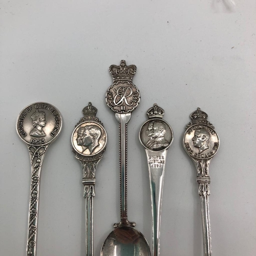 62 - A collection of sterling silver tea spoons various dates and makers, approx 200g