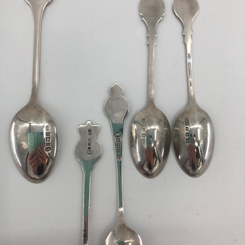 62 - A collection of sterling silver tea spoons various dates and makers, approx 200g