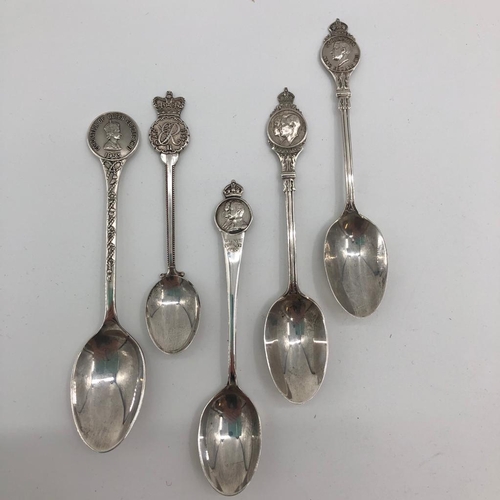 62 - A collection of sterling silver tea spoons various dates and makers, approx 200g