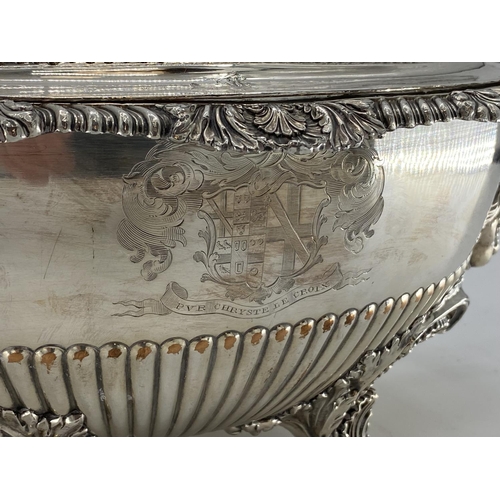 82 - A collection of silver plated items to include two lidded tureens and other items