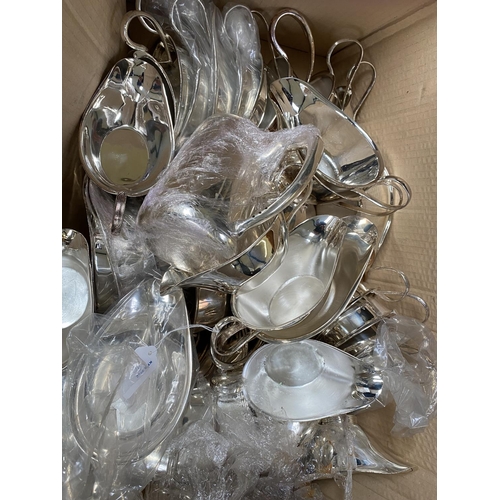 90 - A large collection of silver plated items to include tea pots, bowls, sauce boats, trays etc quantit... 