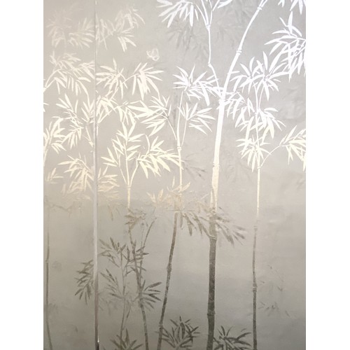 446 - A suite of 3 impressive De Gournay ex display panels, hand painted with a flowing bamboo mural over ... 