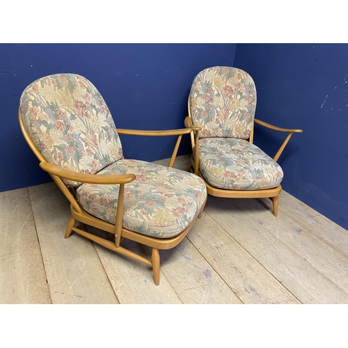 477 - A Good ERCOL SUITE, comprising  a 3 seater sofa, 3 arm chairs and 1 other similar chair, complete wi... 