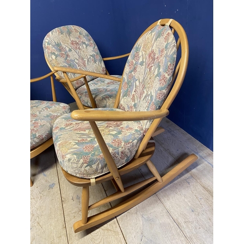 477 - A Good ERCOL SUITE, comprising  a 3 seater sofa, 3 arm chairs and 1 other similar chair, complete wi... 