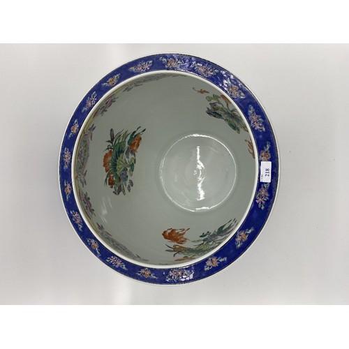 218 - A LARGE CHINESE ceramic fish bowl, 41cmH x 45.5cmdiameter, some wear to glaze and scratches