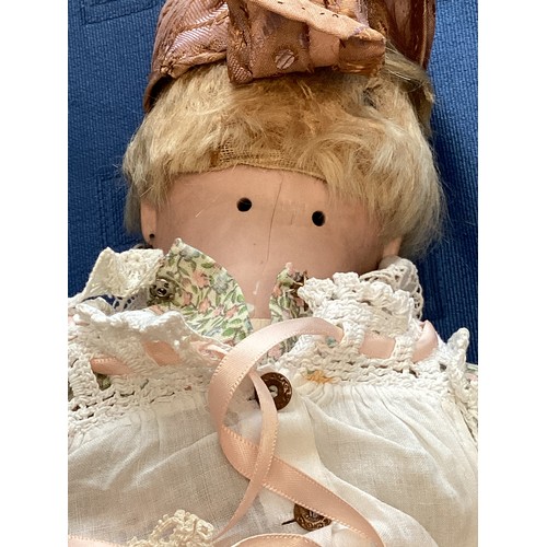 286 - Later C19th/early C20th Continental Bisque headed doll, with open glass eyes glass and mouth, with p... 