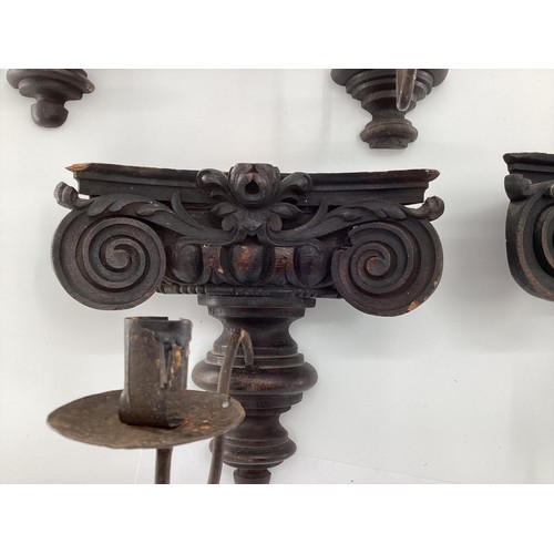 298 - Four oak sconces