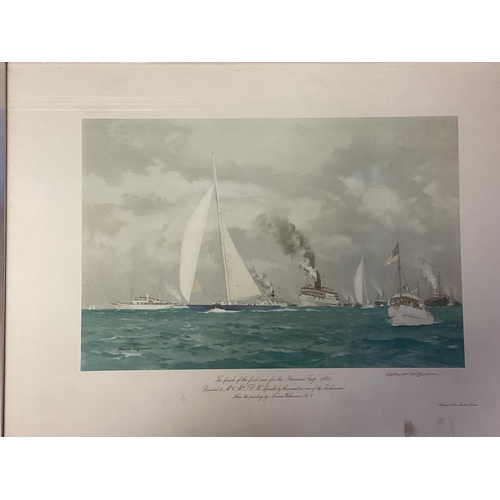 364 - A set of matching framed glazed and mounted prints of Yachts, The America, The Betty Darling, The Ja... 