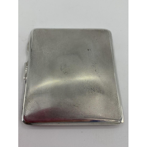 106 - A sterling silver cigarette case with engine turned decoration by William Neale, Birmingham, 1934, 1... 