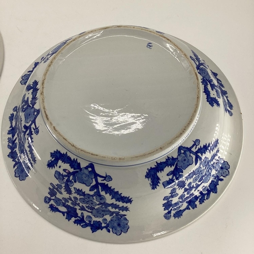 117 - Decorative Modern Blue and White China: a  Moyses Stevens large open bowl, and a similar one; diamet... 