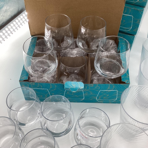 126 - A quantity of Tallo Glass drinking tumblers, 5 boxes of 6 (30)  (retails at approx 11 a box), and a ... 