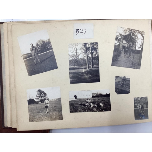 164 - Early C20th leather bound visitors book for Buckenham Hall and 1920s photograph album of the Underdo... 