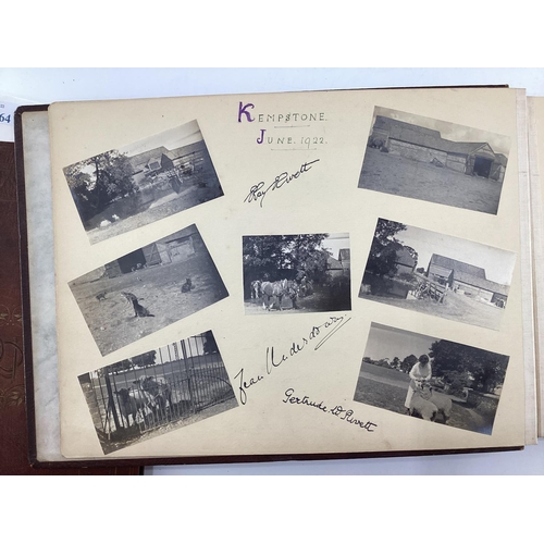 164 - Early C20th leather bound visitors book for Buckenham Hall and 1920s photograph album of the Underdo... 