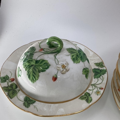 172 - Part Minton breakfast service circa 60 pieces C19th raised strawberry pattern, condition chips and c... 