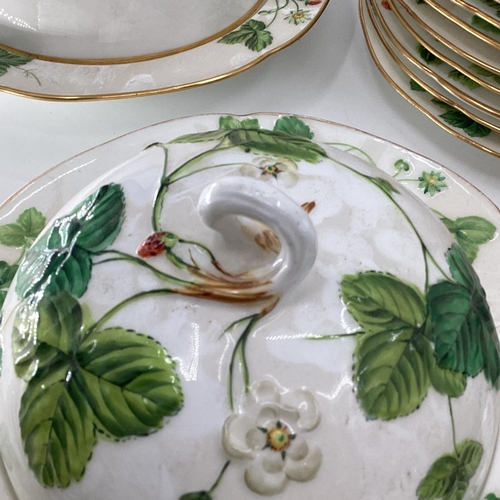 172 - Part Minton breakfast service circa 60 pieces C19th raised strawberry pattern, condition chips and c... 