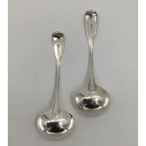 18 - A pair of sterling silver sauce ladles by Eley Fearn and Chawner, London 1810, 131g