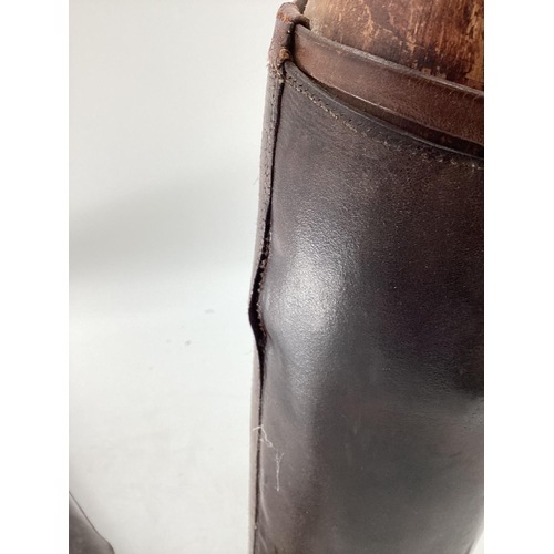 188 - Pair of ladies brown leather boots by Maxwell, with trees