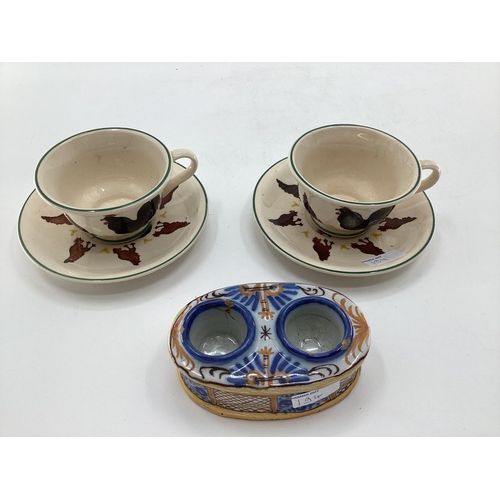 194 - Quantity of modern china to include Wedgwood early morning tea set, 3 lobster footed salt cellars, p... 